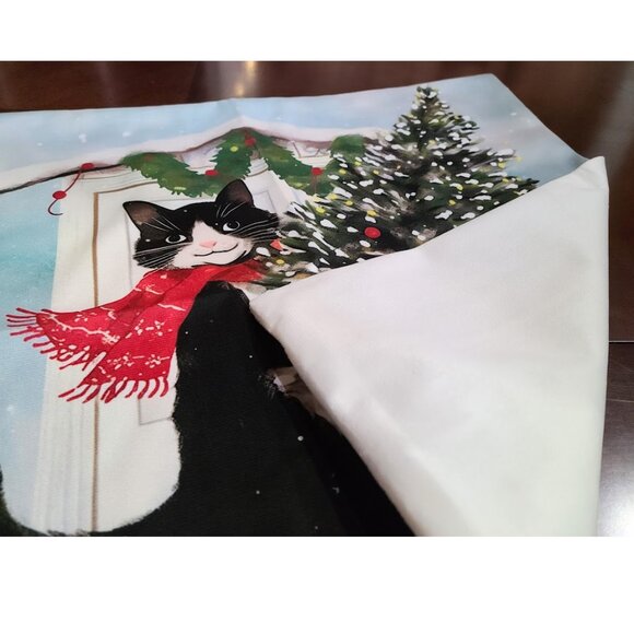 Cat Christmas Pillow Cover Soft Accent Decorative Throw Case Xmas Holiday Decor - Picture 6 of 11